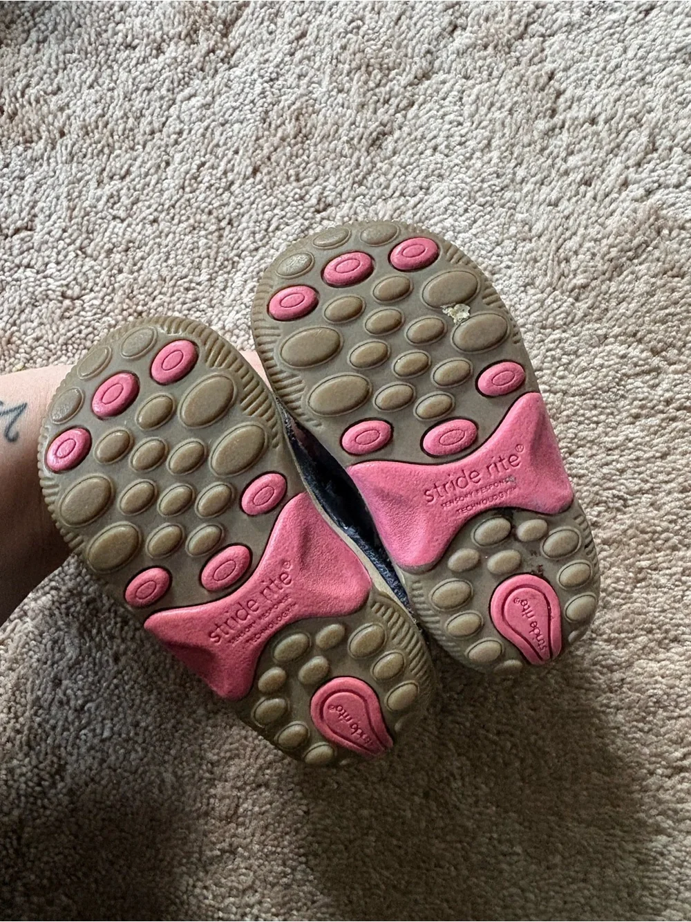 Stride Rite Navy and Pink Floral Mary Janes